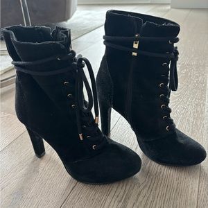 Ladies black suede boots